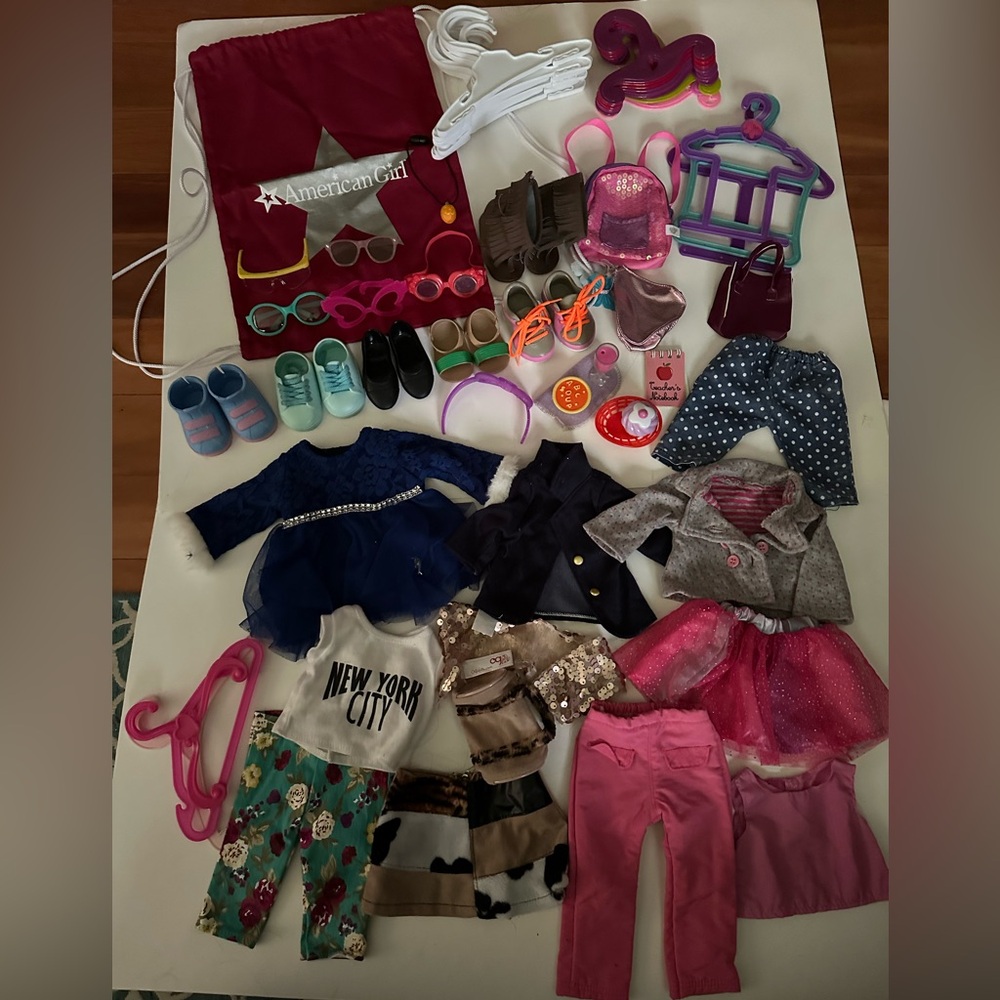 American Girl doll clothing, accessories, hangers lot/ bundle